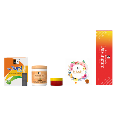 GNs Garbha Griha Ritual Box | Agarbatti, Sambrani, Tika, and Kumkum Combo