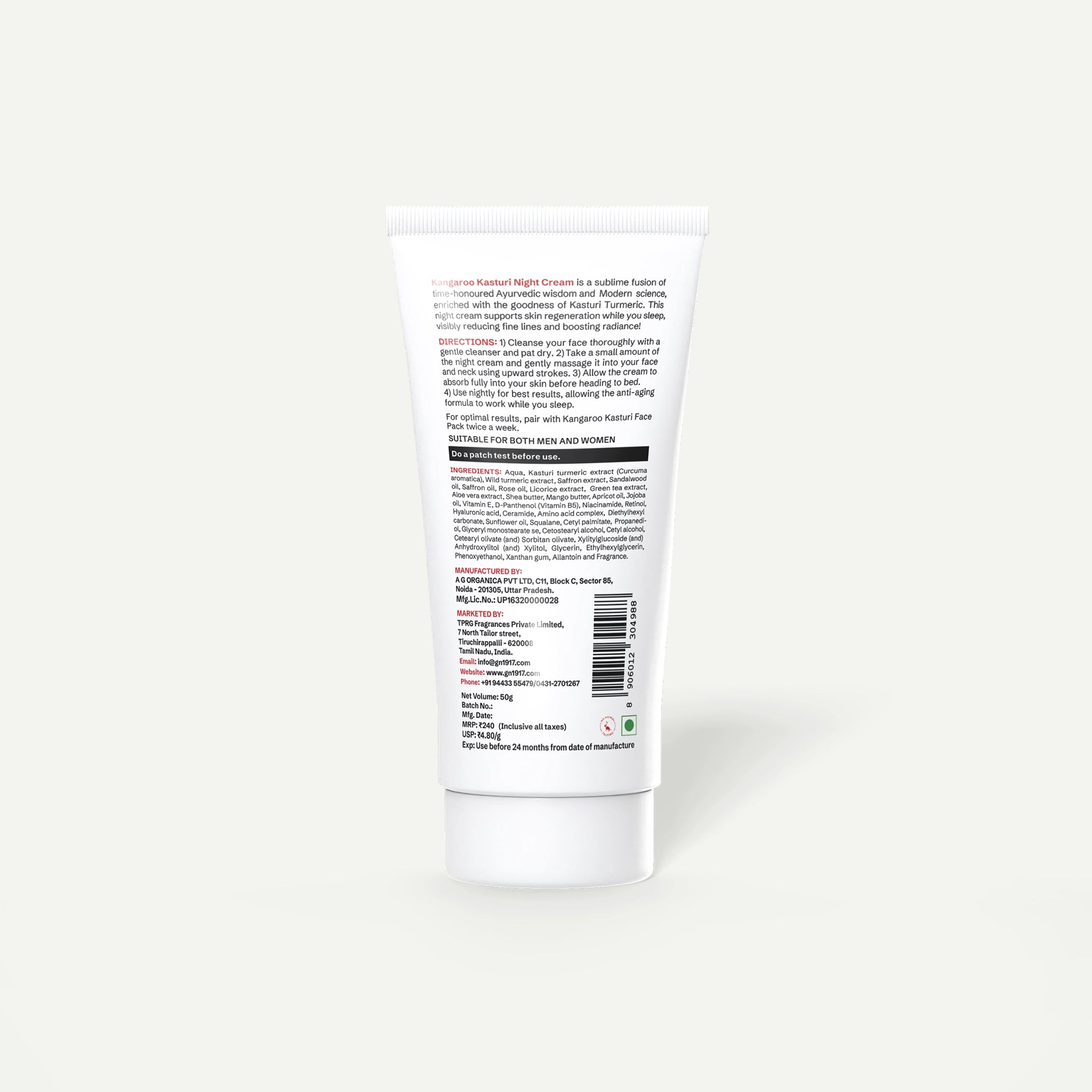 Kangaroo Kasturi Turmeric Night Cream